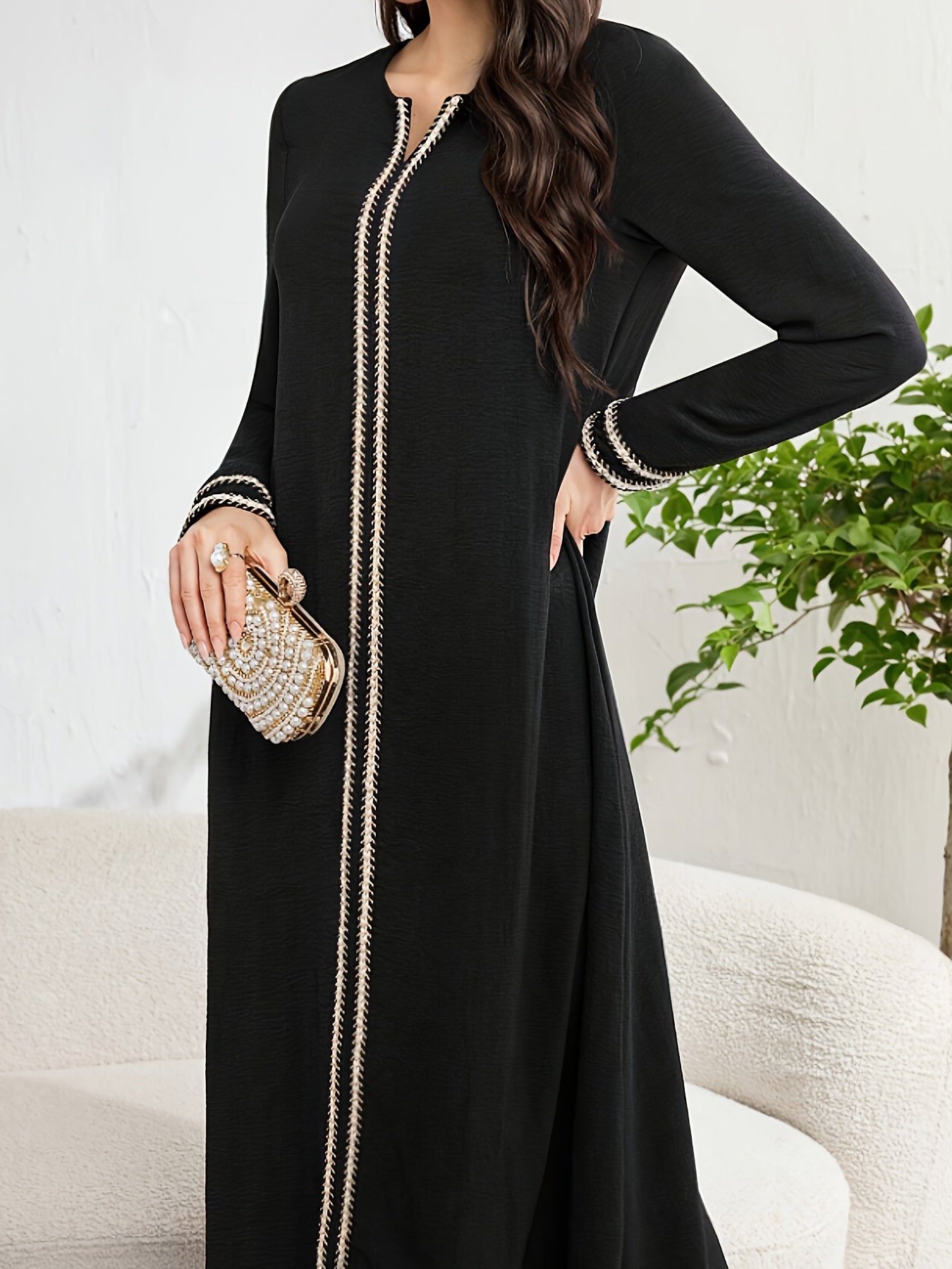 alalar-Scarf-Abaya-Women'S Arabic Abaya Dress - Elegant Turkish Robe with Long Flowing Garmen-tرداء تركي أنيق مع ثوب طويل