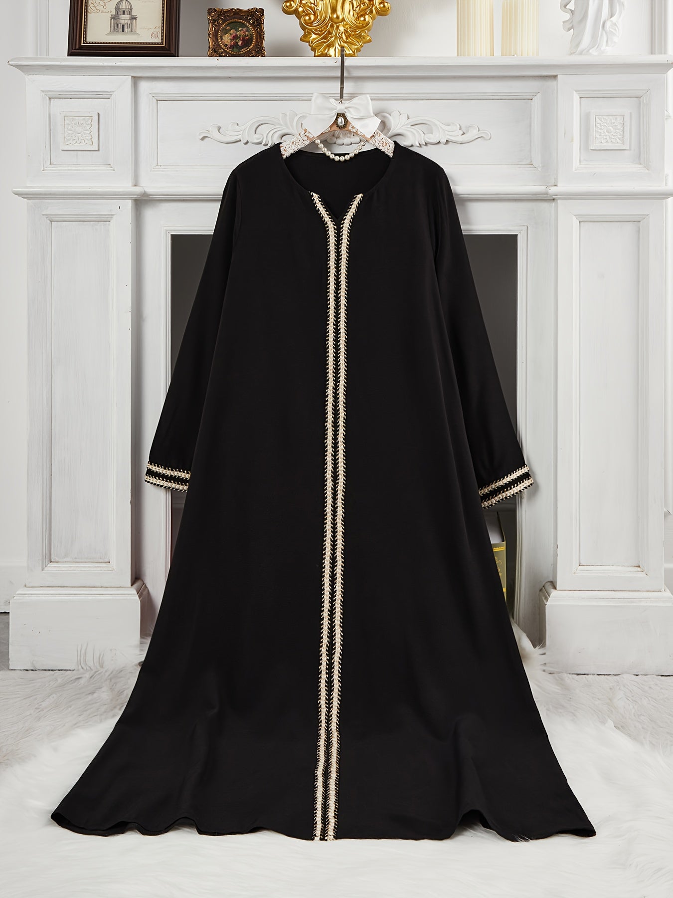 alalar-Scarf-Abaya-Women'S Arabic Abaya Dress - Elegant Turkish Robe with Long Flowing Garmen-tرداء تركي أنيق مع ثوب طويل