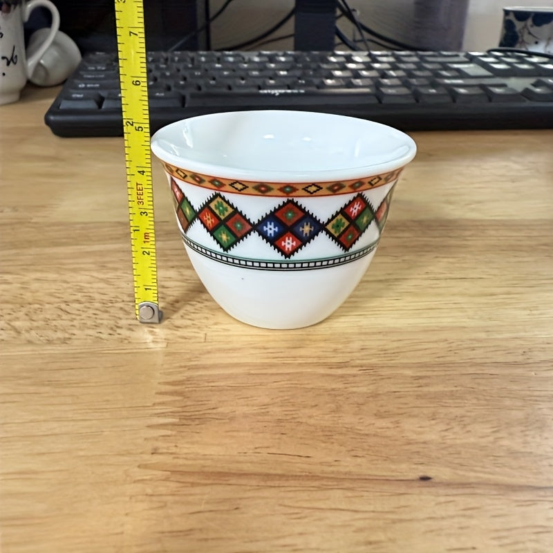 alalar-6pcs Nordic Minimalist Ceramic Espresso Cups with Geometric Patterns - فناجين قهوة 6 قطع