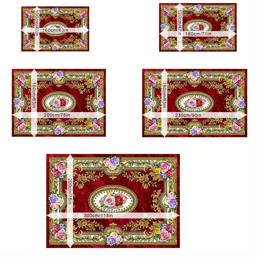 alalar-Eight Star Deer Luxurious Velvet Area Mat - 850g/m²-سجادة مخملية فاخرة