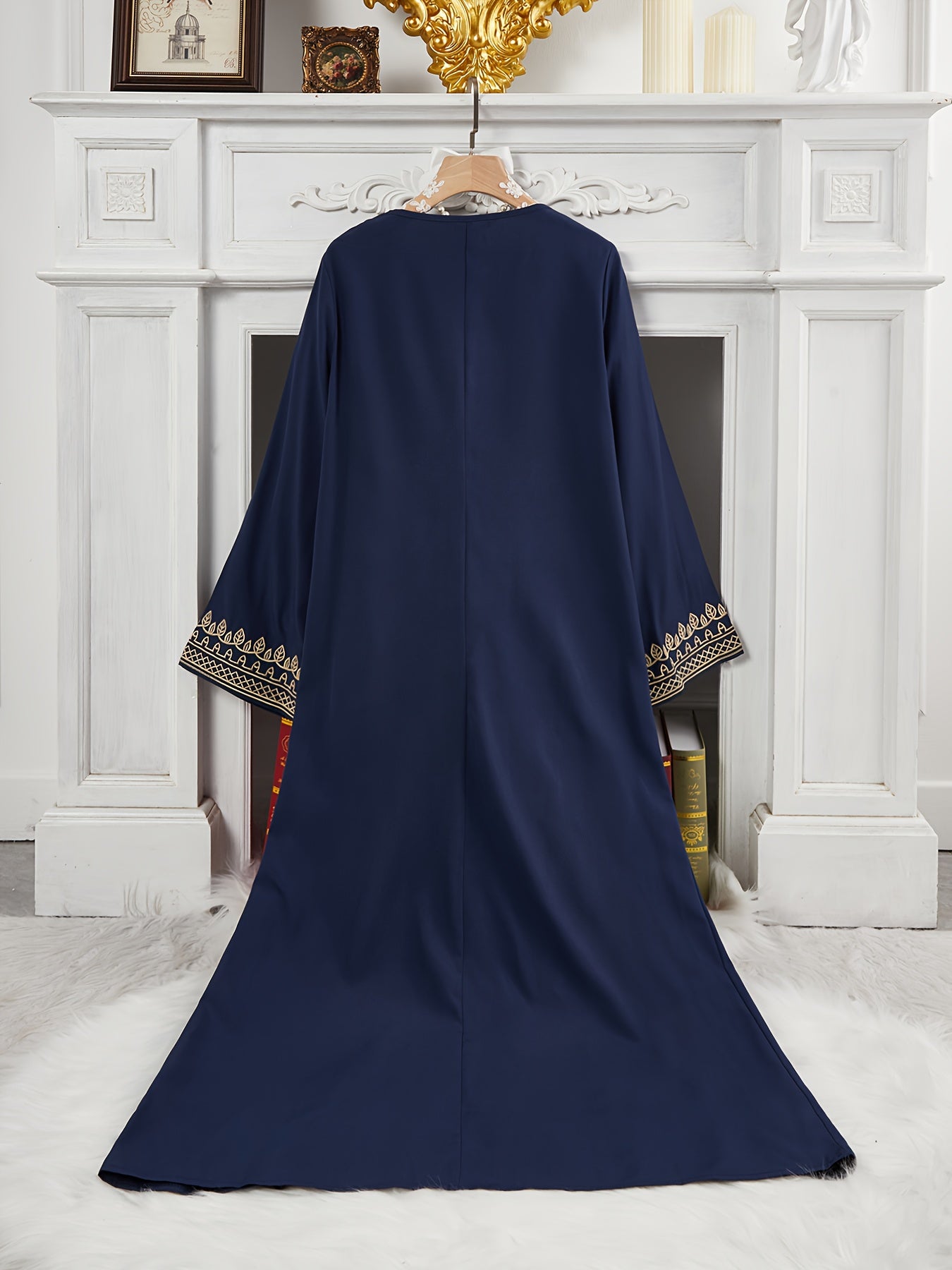 Middle Eastern Special Anjemah Women'S Turkish Long Dress with Arabic Abaya, Kaftan and Jalabiya, Elegant Style