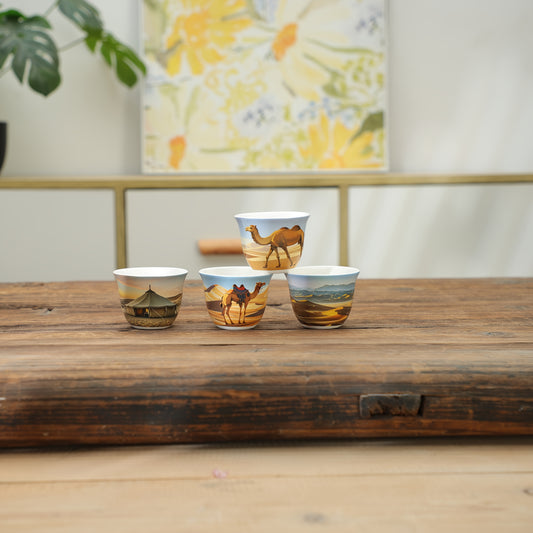 alalar-Desert Camel Pattern Arabic Espresso Cup Set -فنجان قهوة عربية