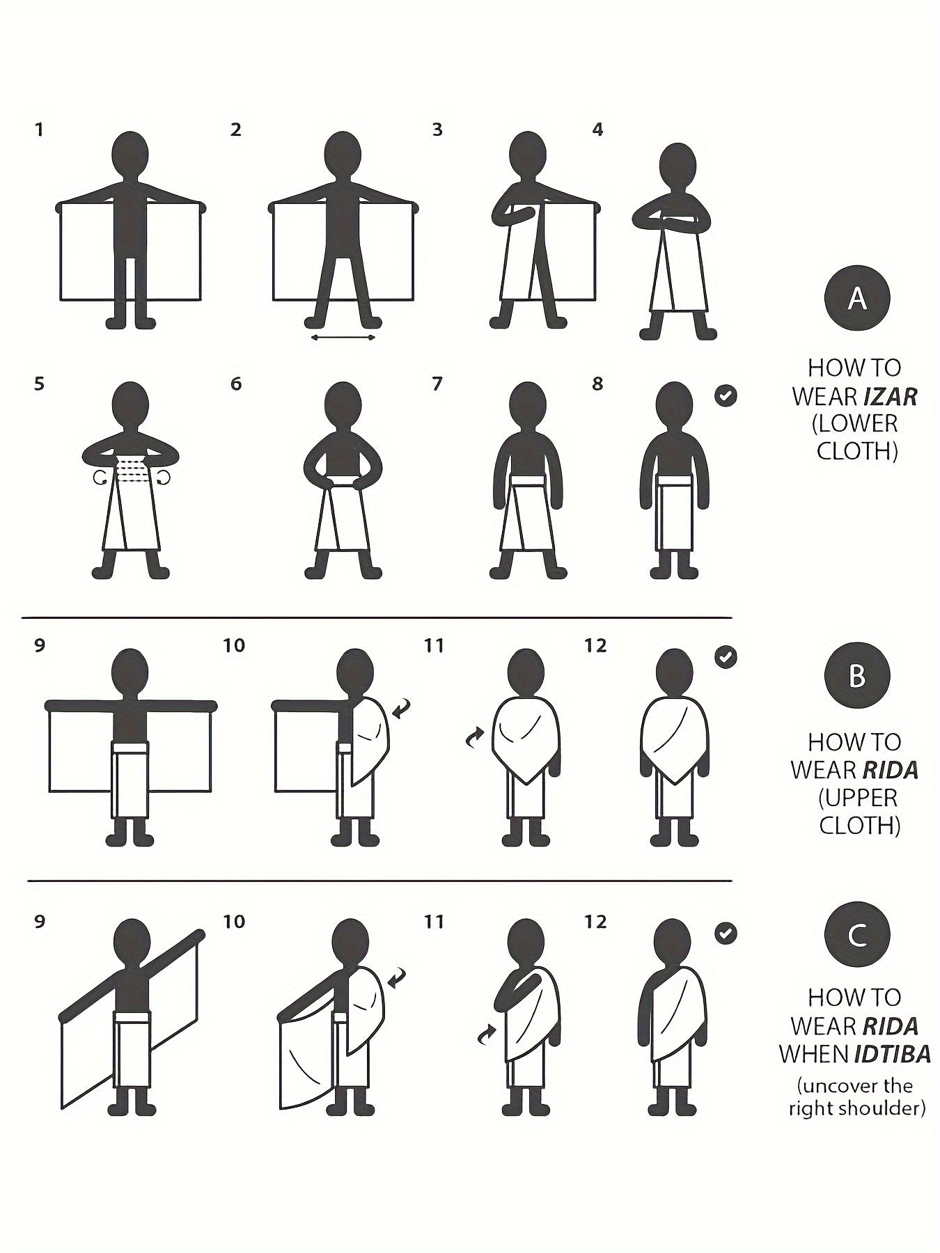 alalar-2pcs/1set Ihram Hajj -أحرام حج قطتين