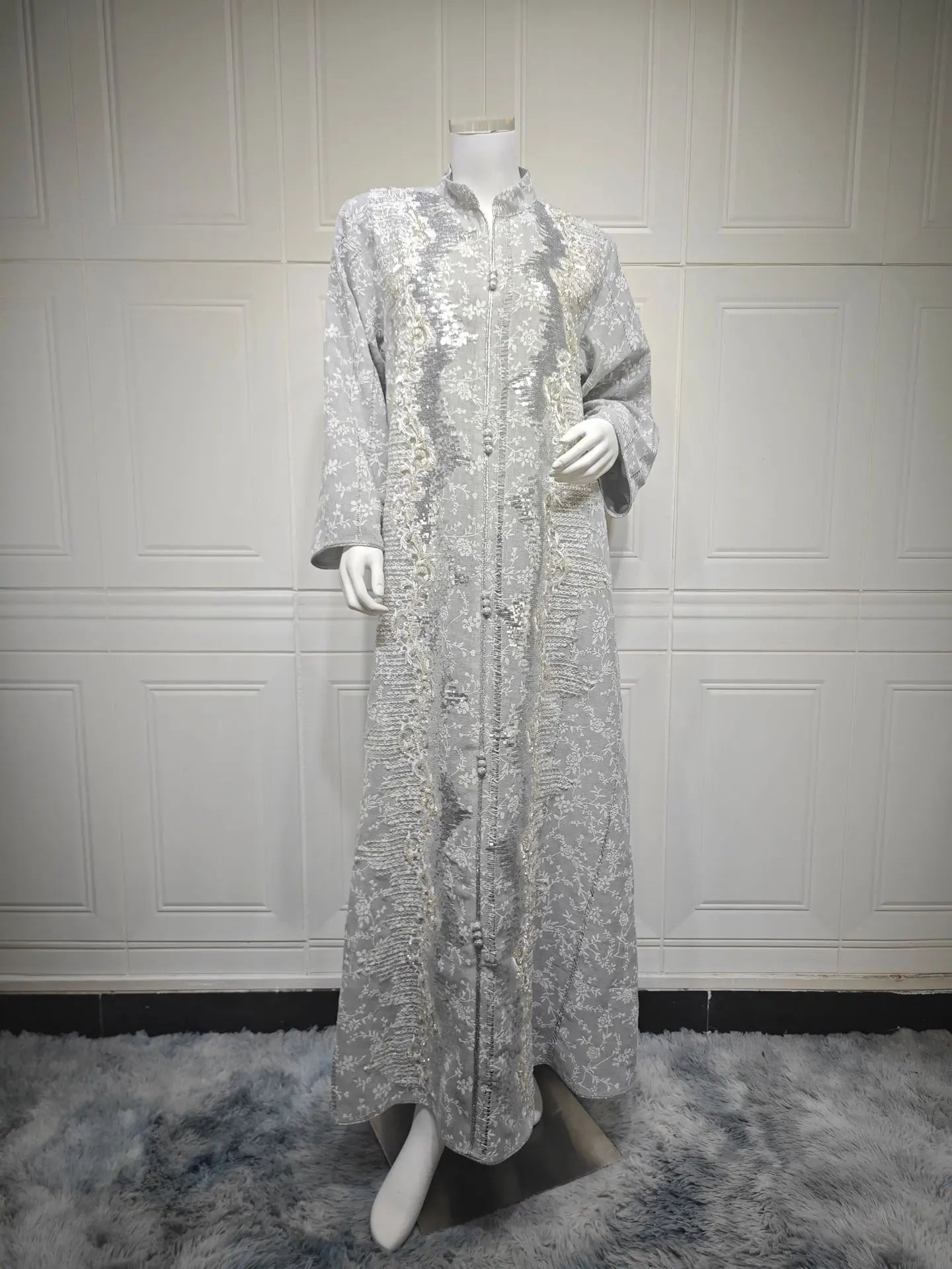 alalar | Luxury Moroccan Floral Embroidered Abaya – Dubai Beaded Kaftan Evening Dress