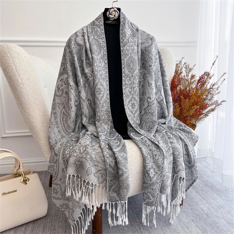 alalar- Women Cashmere Winter Scarves Muslim Ladies