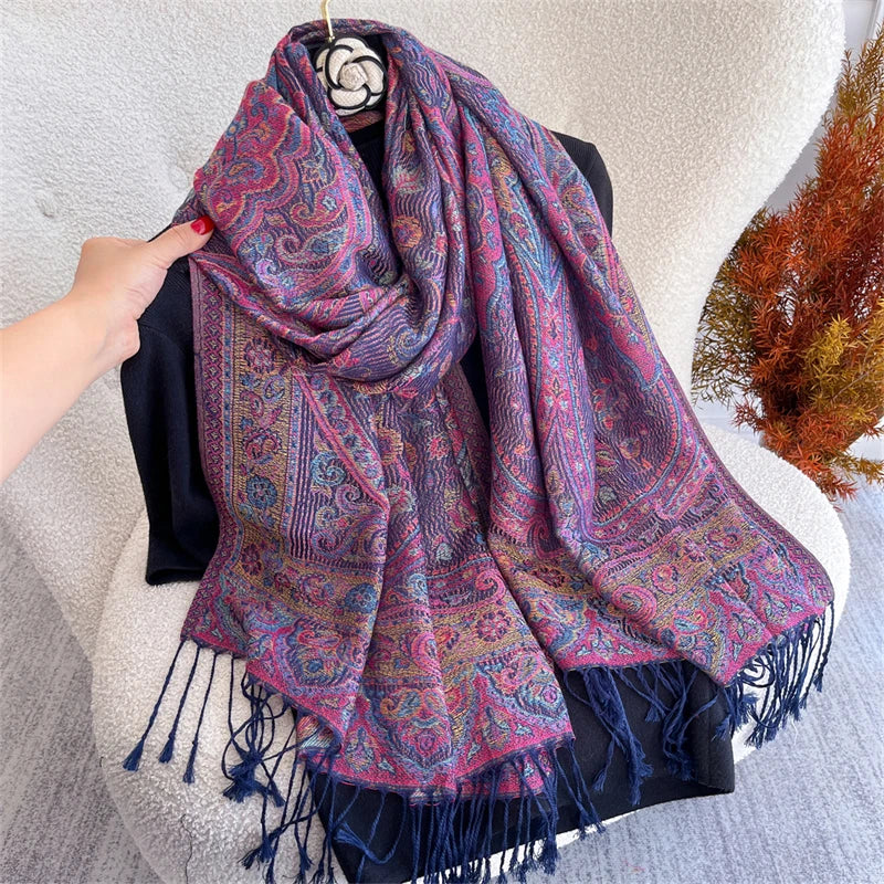 alalar- Women Cashmere Winter Scarves Muslim Ladies