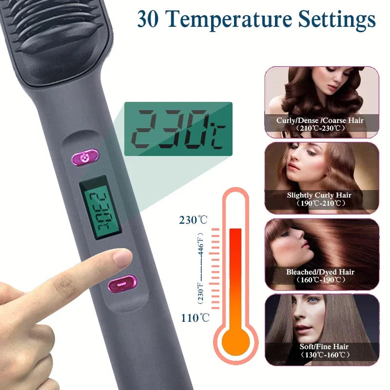 alalar-HairCare-Electric Hot Comb Straight Hair Straightener