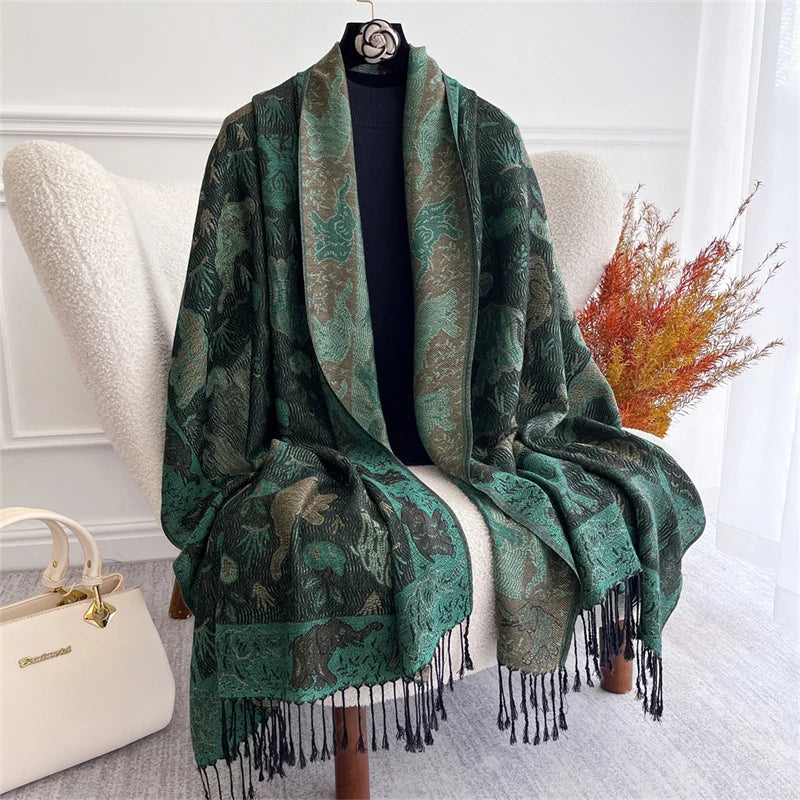 alalar- Women Cashmere Winter Scarves Muslim Ladies