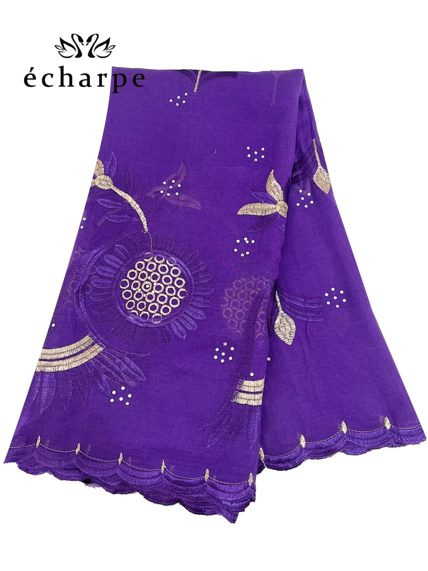 alalar | Dubai-Style Embroidered Cotton Hijab – African Pashmina Turban & Shawl