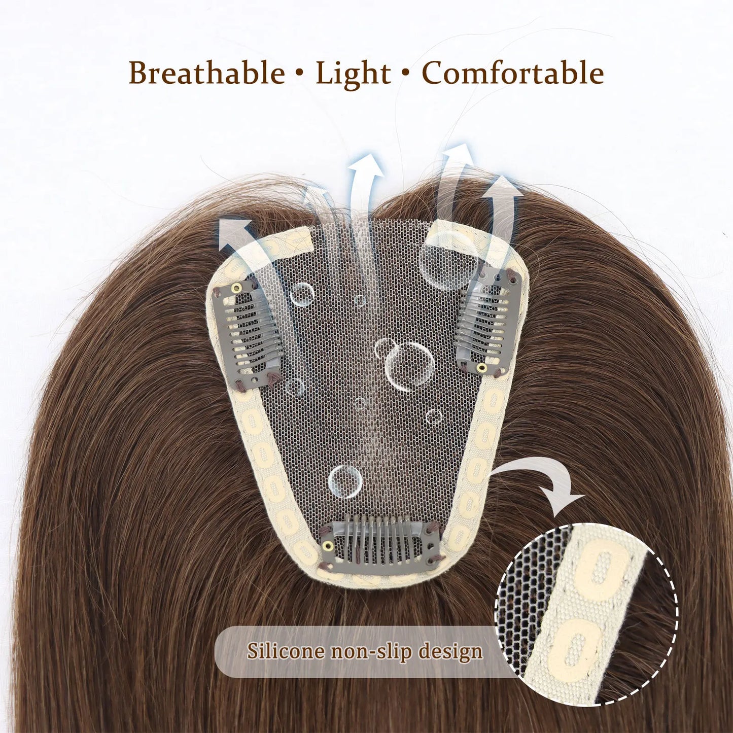 alalar-HairCare-14Inch Blonde Highlight European Human Hair Toppers Hair Pieces For Women Swiss Lace Clips In Toppers Extension For Woman Toupee