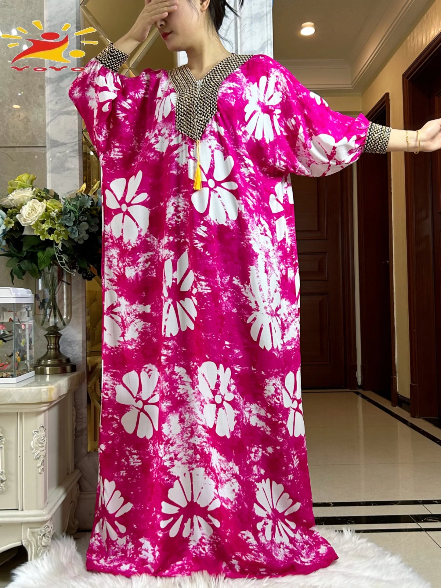 alalar-Scarf-Abaya 2025 New Muslim Abayas For Women Ramadan Fashion Sets Cotton Tie-dye Boubou Loose Femme Robe With 210x150cm Oversize Scarf