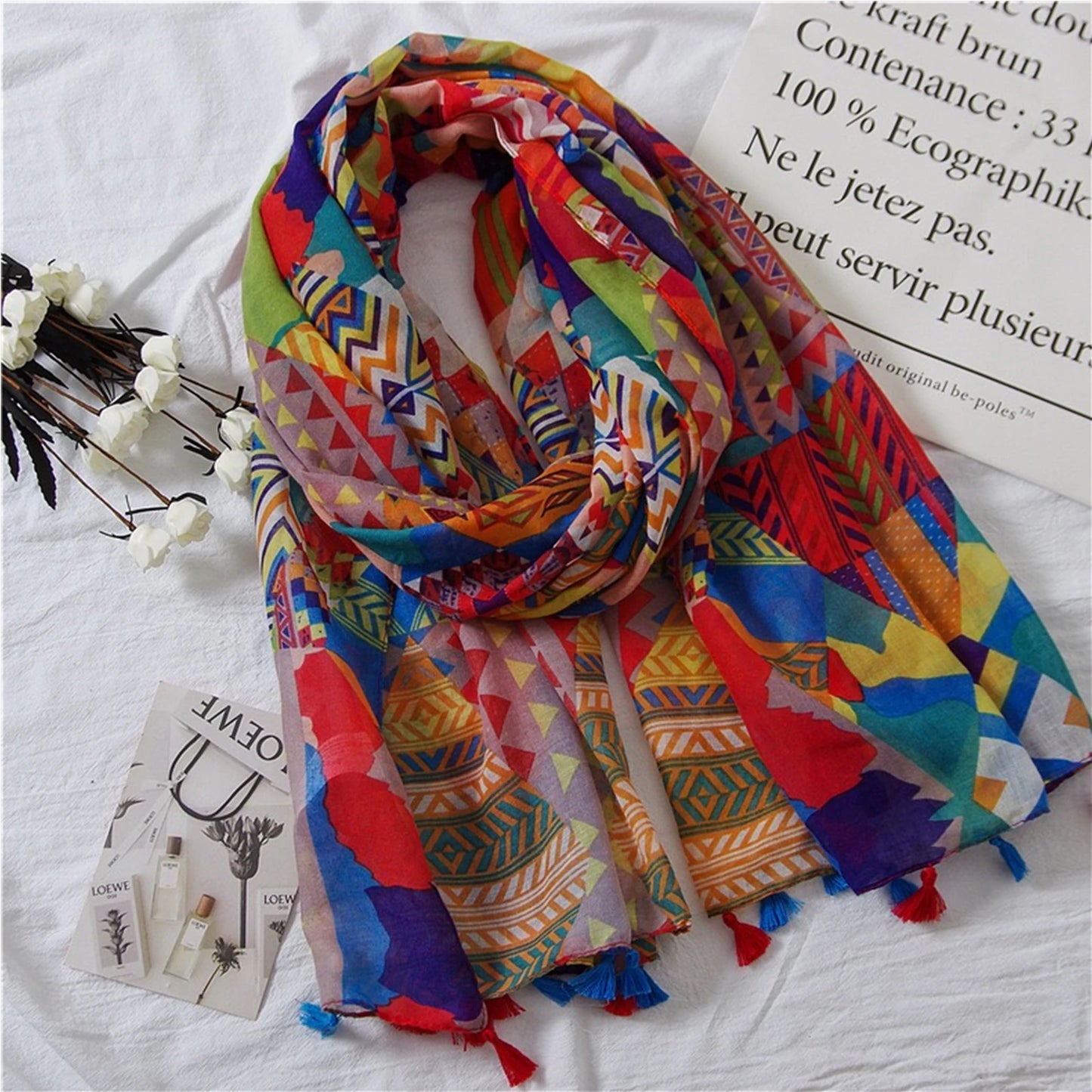 alalar women-Lrage Scarf Cotton And Linen