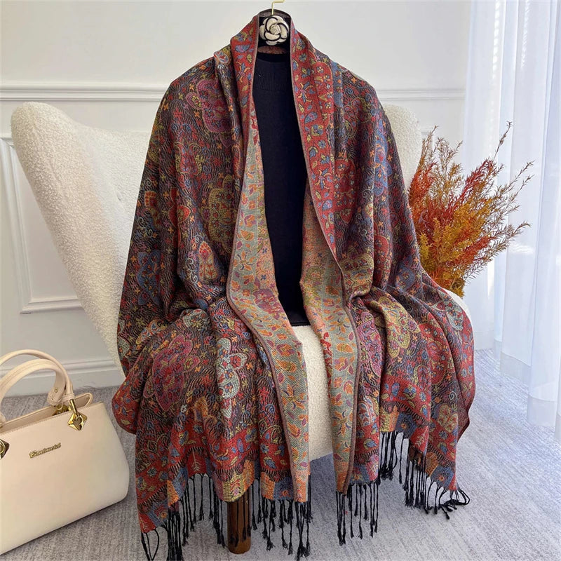 alalar- Women Cashmere Winter Scarves Muslim Ladies
