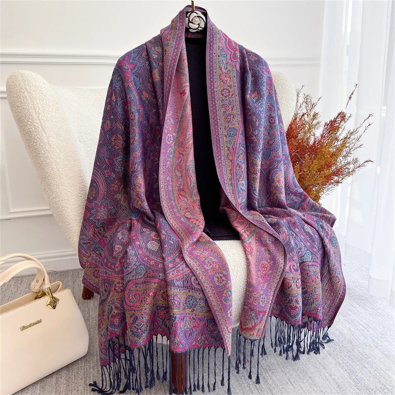 alalar- Women Cashmere Winter Scarves Muslim Ladies
