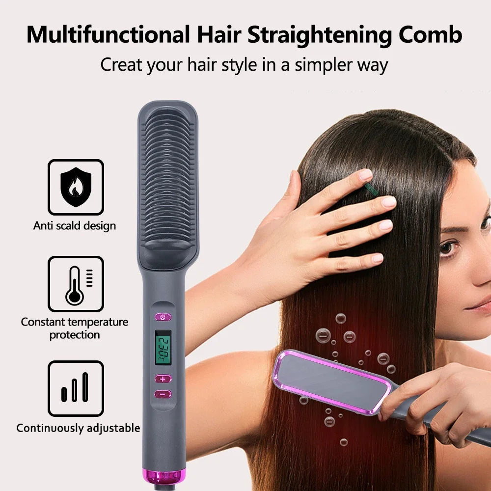 alalar-HairCare-Electric Hot Comb Straight Hair Straightener