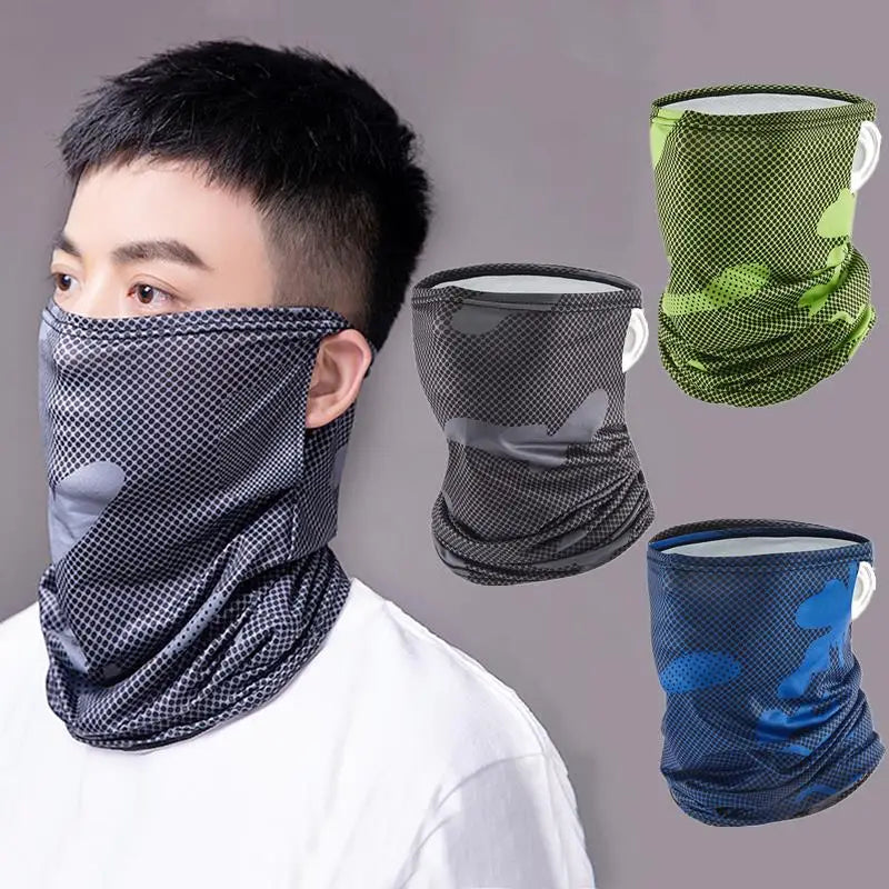 alalar-Men Silk Face Cover Neck Breathable Hiking Scarf
