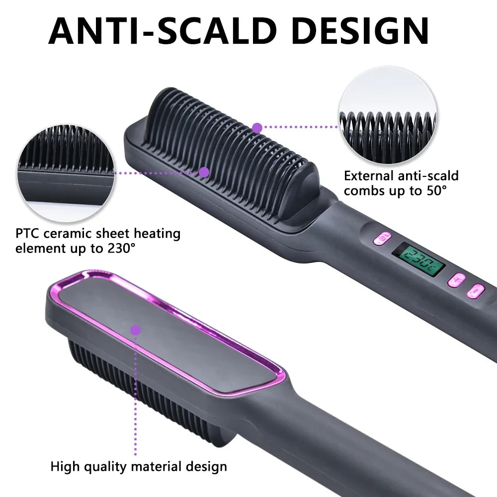 alalar-HairCare-Electric Hot Comb Straight Hair Straightener
