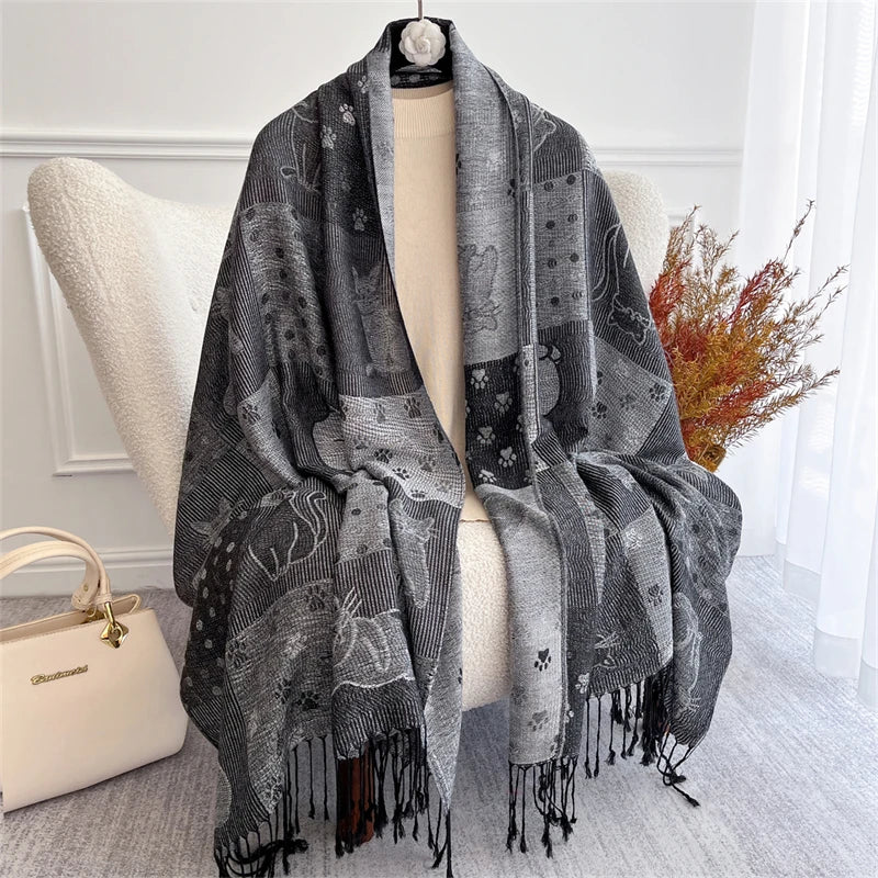 alalar- Women Cashmere Winter Scarves Muslim Ladies