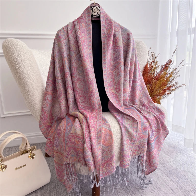 alalar- Women Cashmere Winter Scarves Muslim Ladies