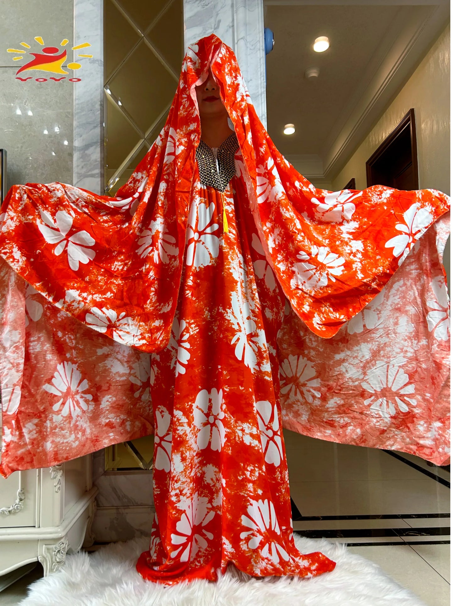 alalar-Scarf-Abaya 2025 New Muslim Abayas For Women Ramadan Fashion Sets Cotton Tie-dye Boubou Loose Femme Robe With 210x150cm Oversize Scarf