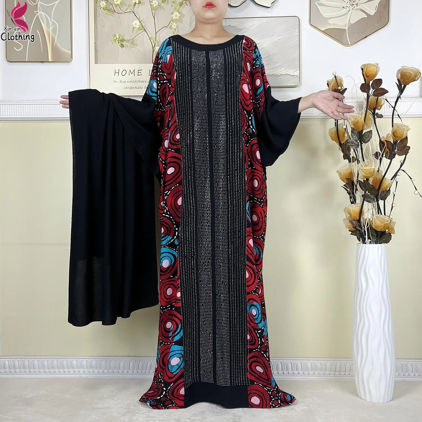 alalar-عبايات إسلامية جديدة من القطن للنساء مع وشاح كبيرNew Muslim Abayas Cotton Fabric For Women Dresse With Big Scarf 2025