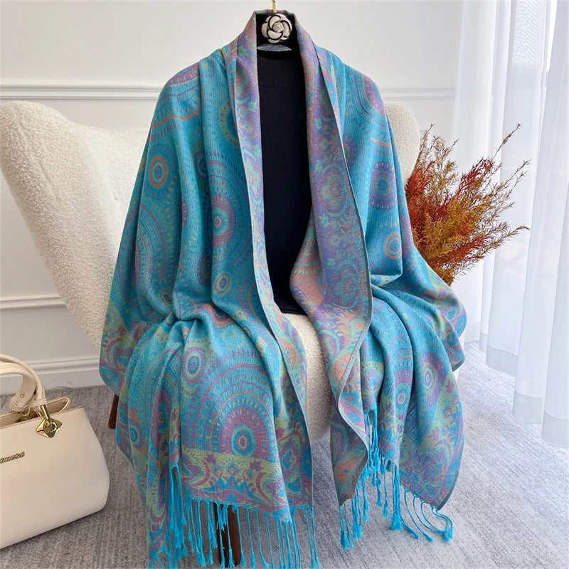 alalar- Women Cashmere Winter Scarves Muslim Ladies