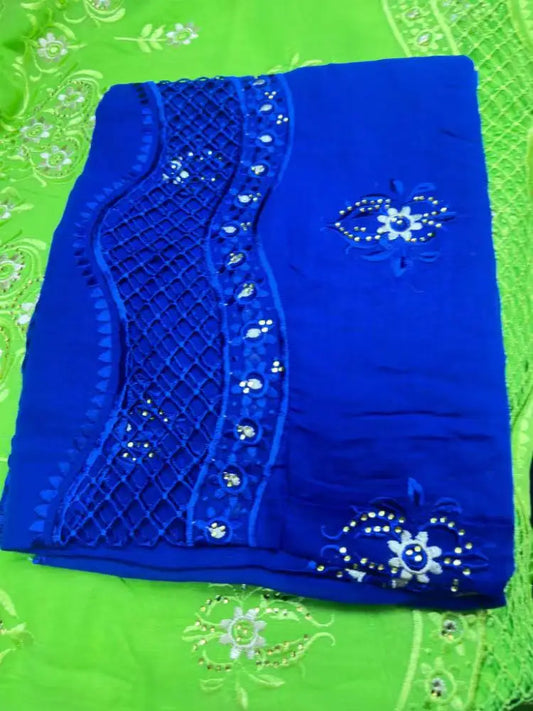 alalar | Luxury Embroidered Cotton Hijab Scarf – African & Dubai Style