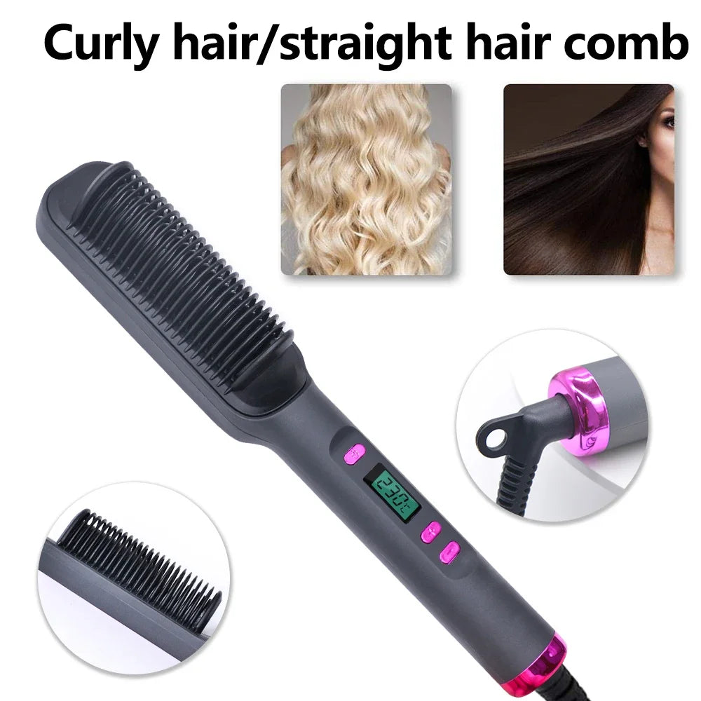 alalar-HairCare-Electric Hot Comb Straight Hair Straightener