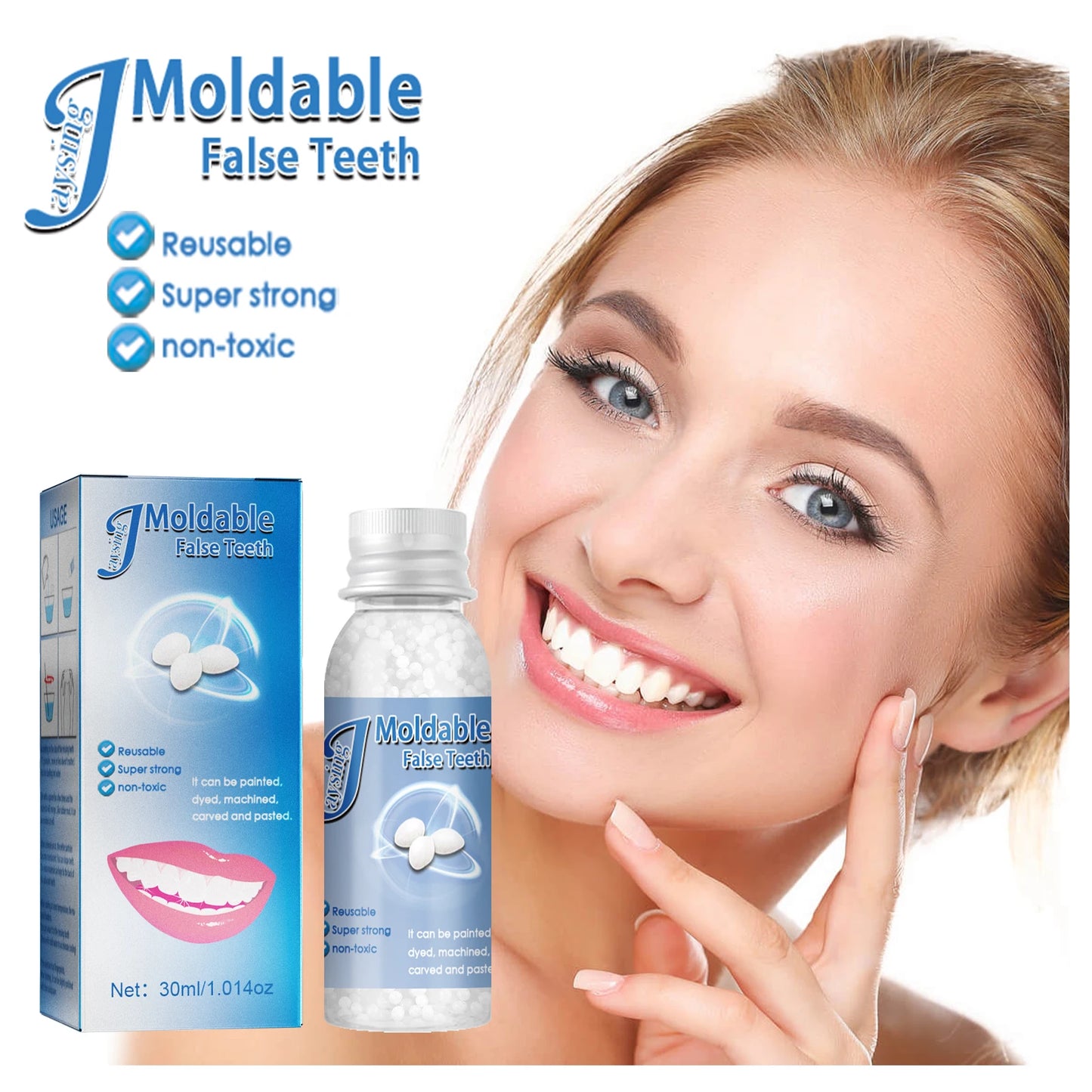 alalar-Health-Beauty 10/30ML Resin Tooth Repair Glue Shapeable Teeth Gaps Filling يمكن استخدامه لإصلاح الأسنان المكسورة مؤقتًا وملء الفجوات وإصلاح التسوسات للحفاظ على مظهر أسنانك أنيقًا وجميلًا.