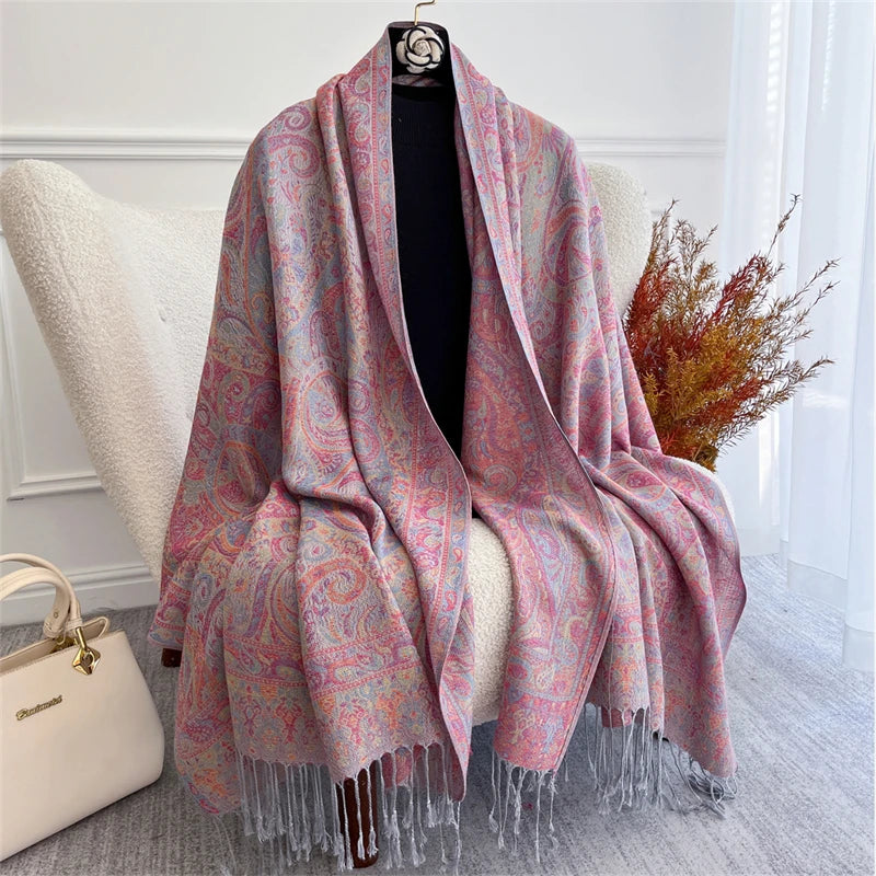 alalar- Women Cashmere Winter Scarves Muslim Ladies