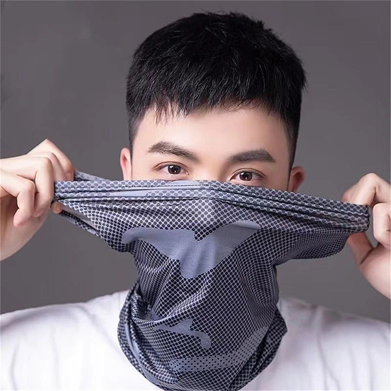 alalar-Men Silk Face Cover Neck Breathable Hiking Scarf