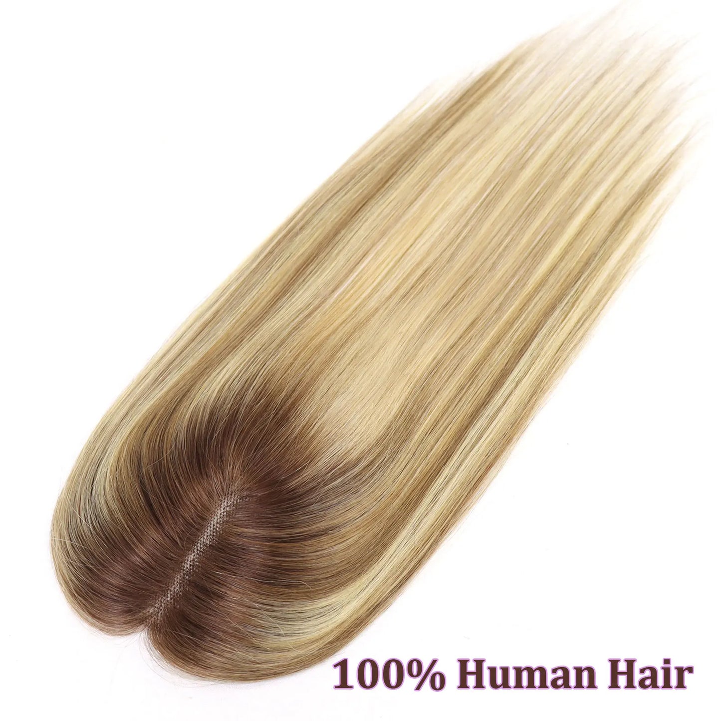 alalar-HairCare-14Inch Blonde Highlight European Human Hair Toppers Hair Pieces For Women Swiss Lace Clips In Toppers Extension For Woman Toupee