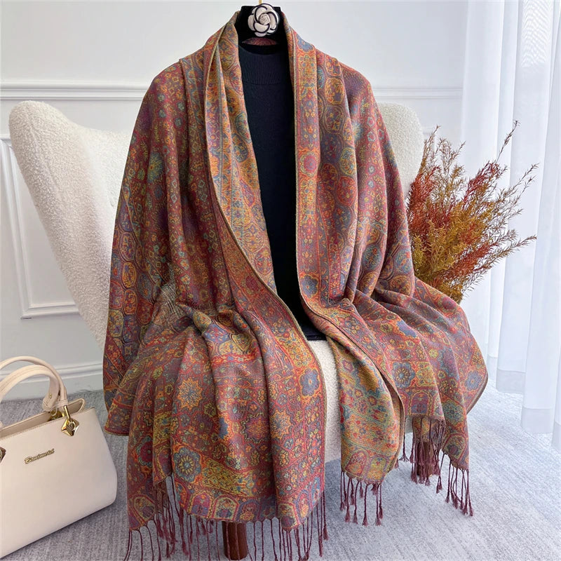 alalar- Women Cashmere Winter Scarves Muslim Ladies