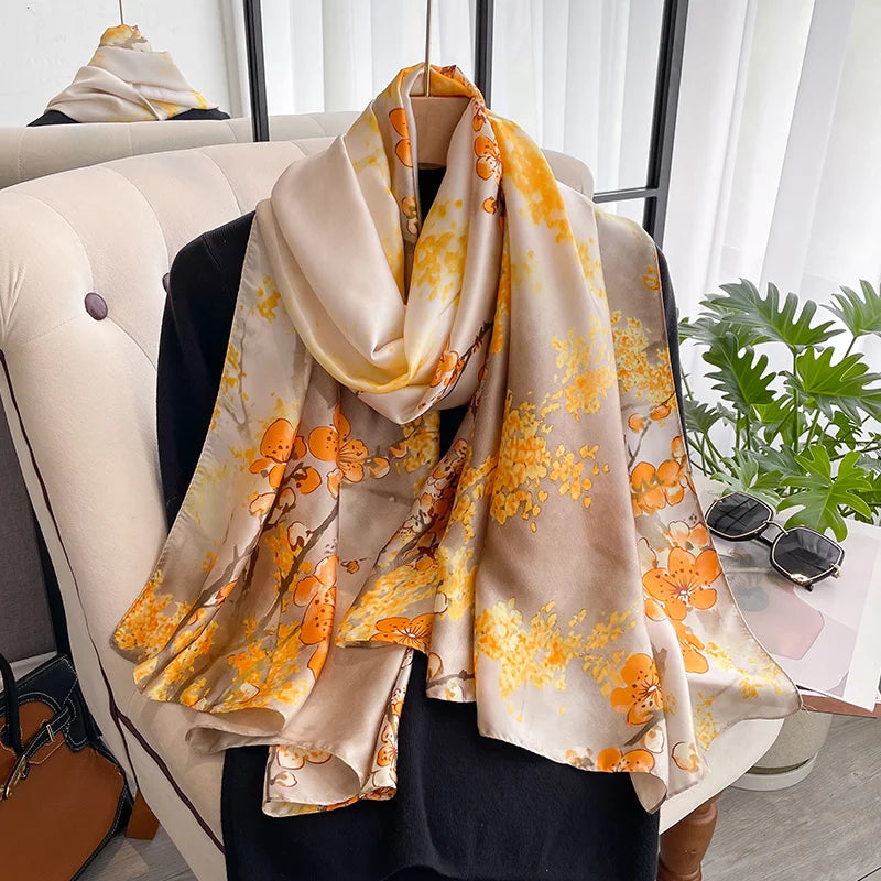 alalar-New Fashion Satin Silk Scarf Shawl For Muslim Woman