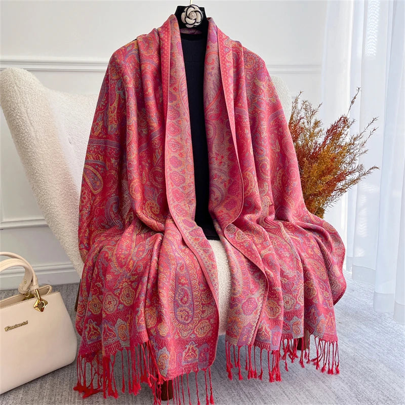 alalar- Women Cashmere Winter Scarves Muslim Ladies