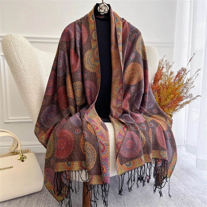 alalar- Women Cashmere Winter Scarves Muslim Ladies