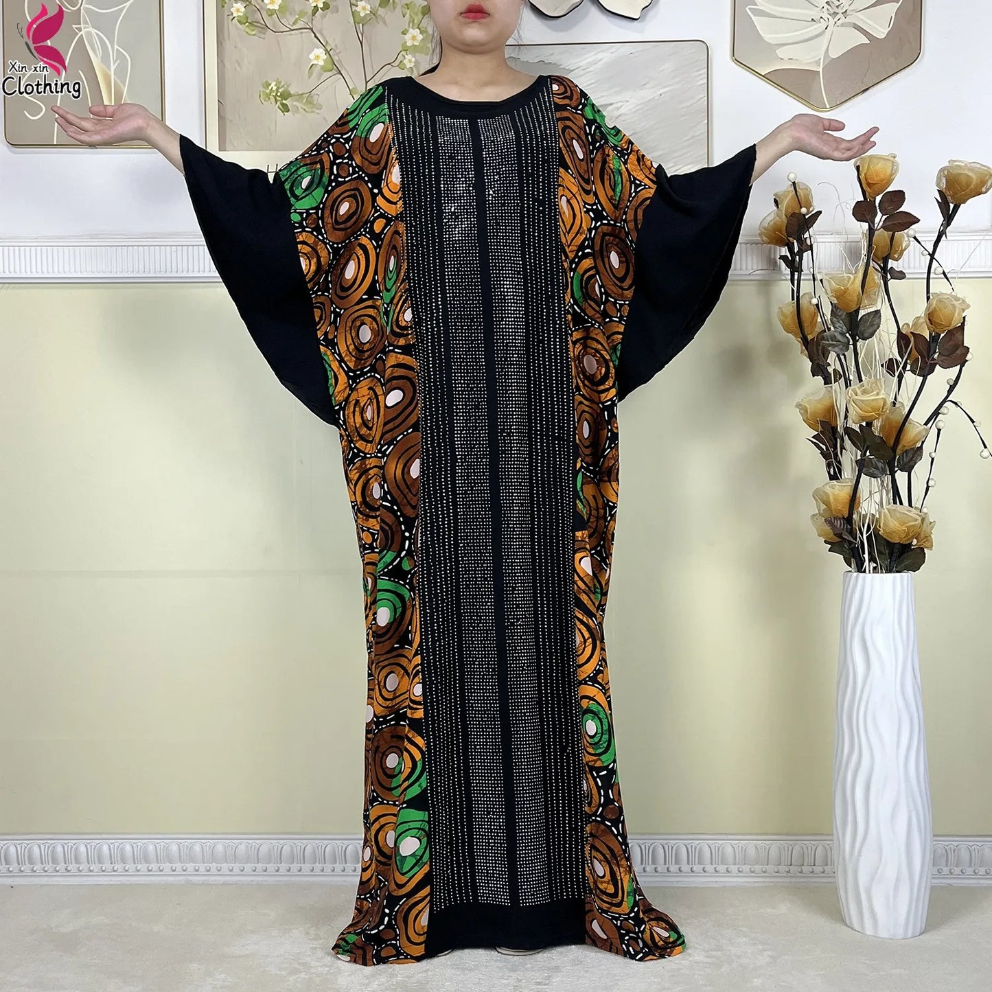 alalar-عبايات إسلامية جديدة من القطن للنساء مع وشاح كبيرNew Muslim Abayas Cotton Fabric For Women Dresse With Big Scarf 2025