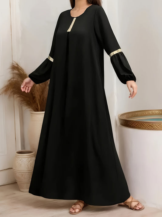 alalar-Scarf-Abaya-Elegant Long Sleeve Abaya Kaftan for Women |عباية أنيقة بأكمام طويلة للنساء