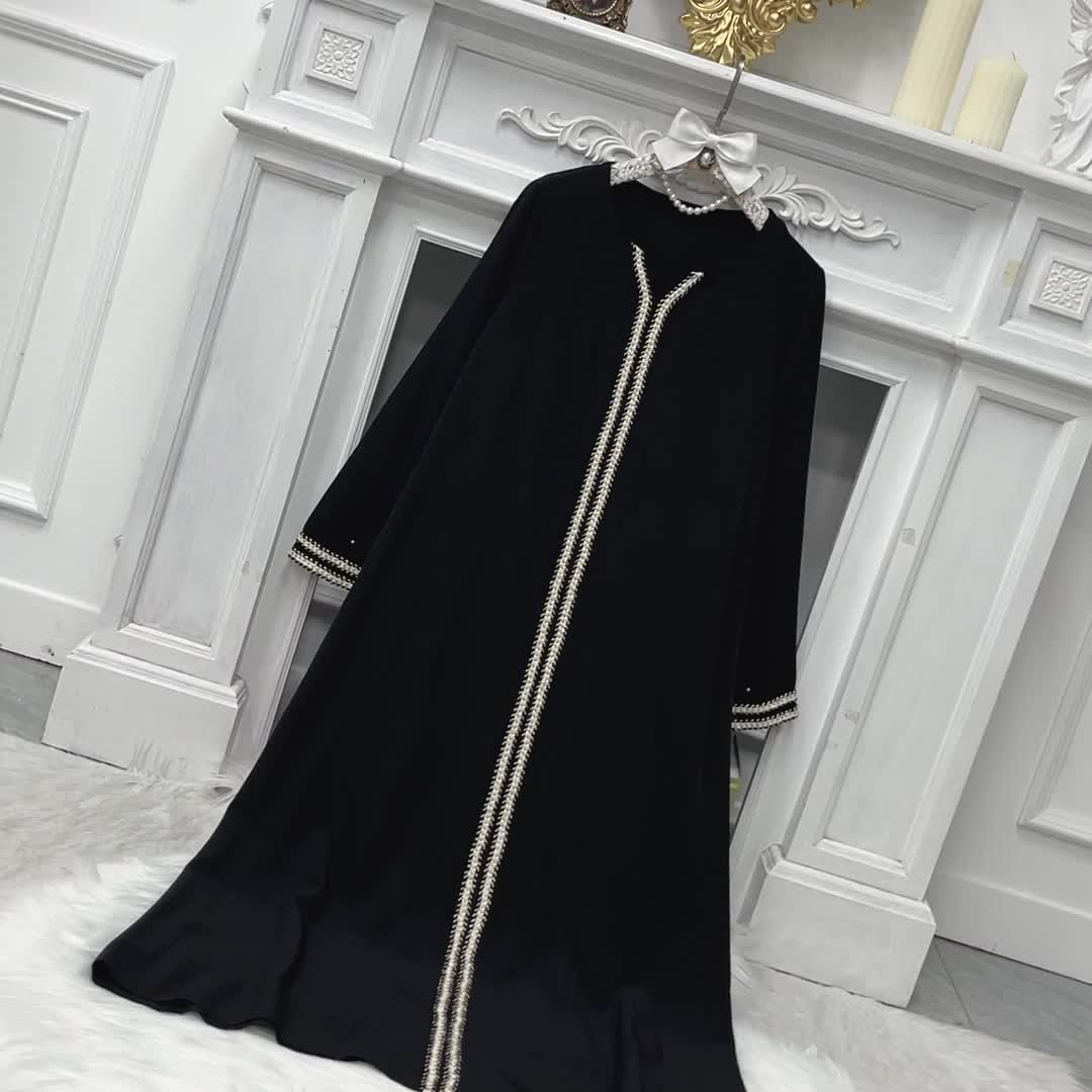 alalar-Scarf-Abaya-Women'S Arabic Abaya Dress - Elegant Turkish Robe with Long Flowing Garmen-tرداء تركي أنيق مع ثوب طويل