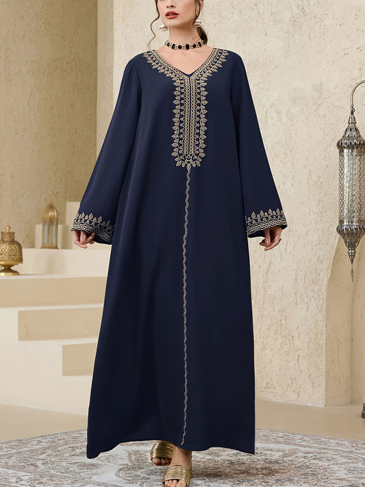 Middle Eastern Special Anjemah Women'S Turkish Long Dress with Arabic Abaya, Kaftan and Jalabiya, Elegant Style