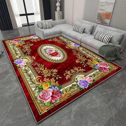 alalar-Eight Star Deer Luxurious Velvet Area Mat - 850g/m²-سجادة مخملية فاخرة