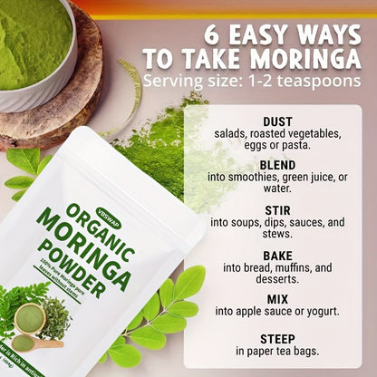 alalar-VBSWAP 16oz USDA Organic Moringa Powder - مسحوق اوراق المورينكا الطبيعي