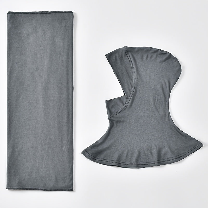 alalar-2pcs Muslim Women's Headscarf Set with Base Cap and Hair Tie-طقم حجاب نسائي مسلم مكون من قطعتين مع غطاء أساسي وربطة شعر،