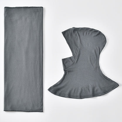 alalar-2pcs Muslim Women's Headscarf Set with Base Cap and Hair Tie-طقم حجاب نسائي مسلم مكون من قطعتين مع غطاء أساسي وربطة شعر،