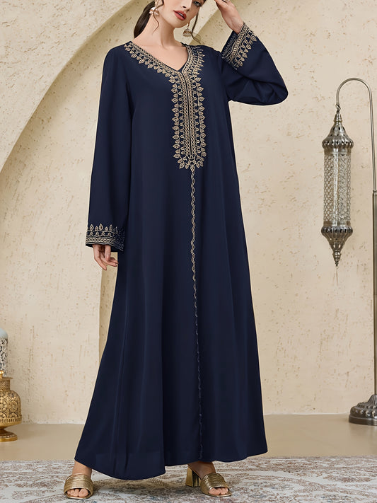Middle Eastern Special Anjemah Women'S Turkish Long Dress with Arabic Abaya, Kaftan and Jalabiya, Elegant Style