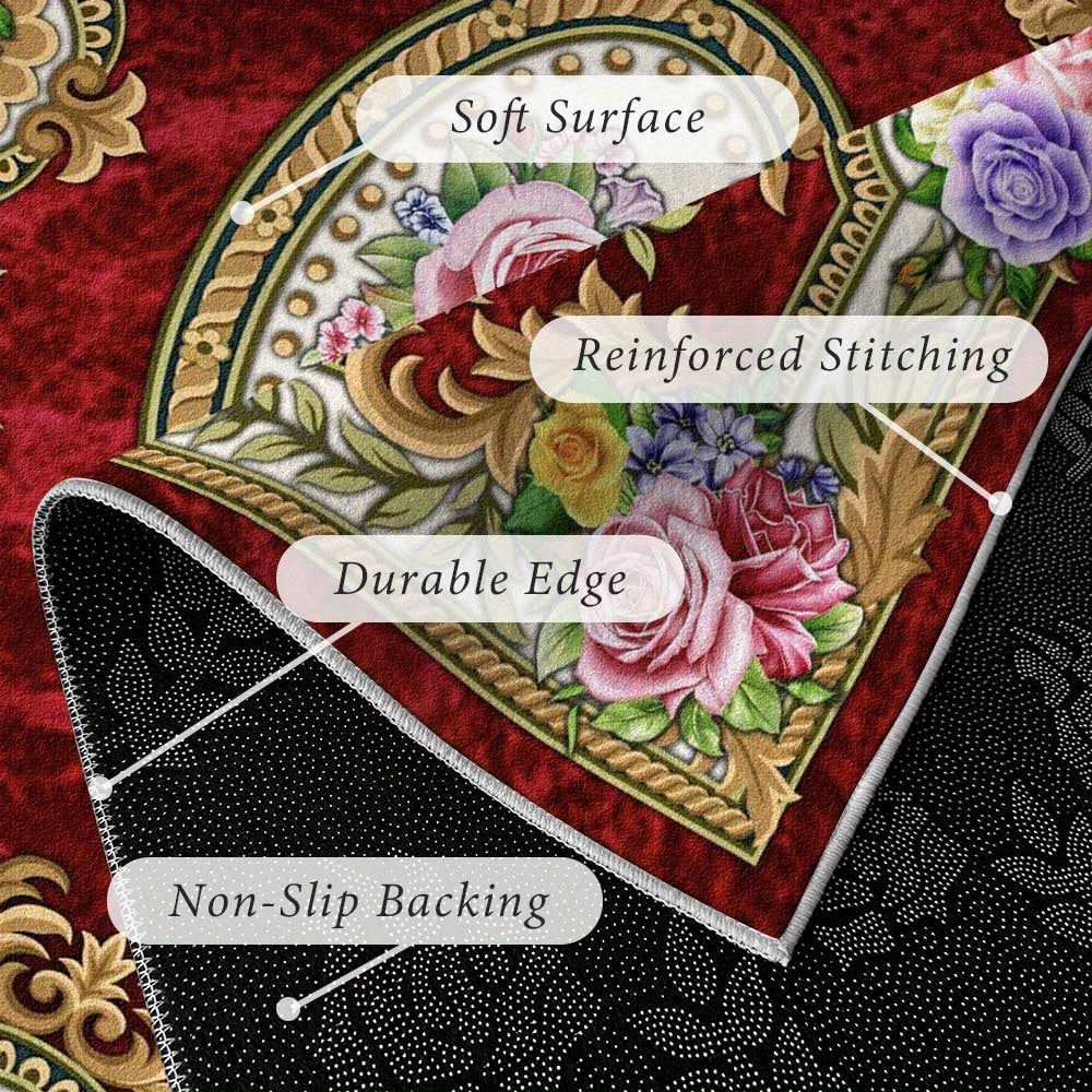 alalar-Eight Star Deer Luxurious Velvet Area Mat - 850g/m²-سجادة مخملية فاخرة