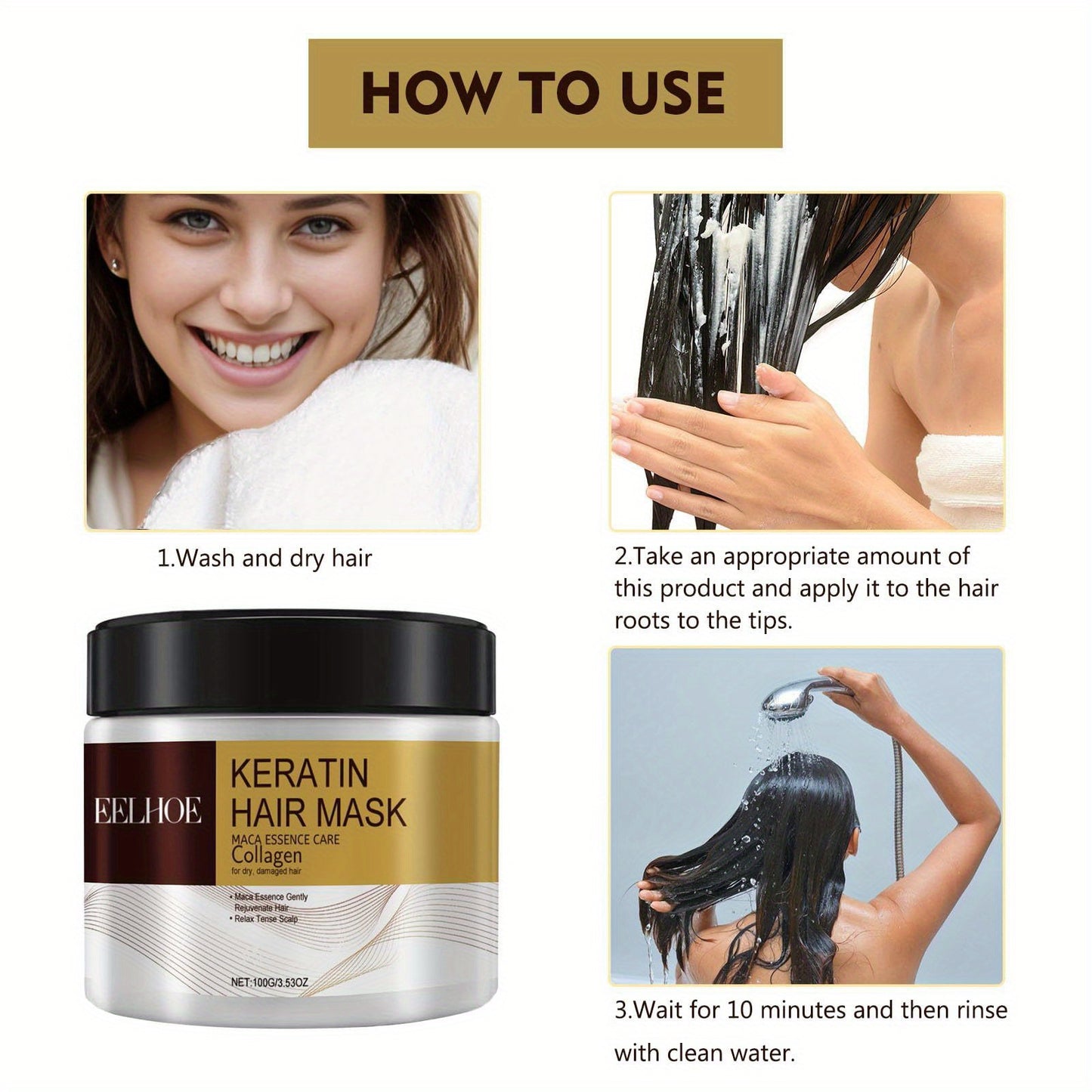 alalar-Pack Keratin Hair Mask with Maca Essence & Collagen-   -كولاجين للشعر-الشعر علاج وإصلاح