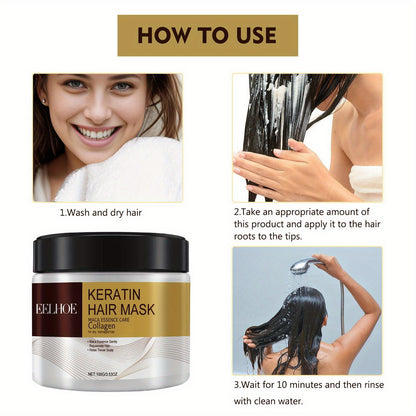 alalar-Pack Keratin Hair Mask with Maca Essence & Collagen-   -كولاجين للشعر-الشعر علاج وإصلاح