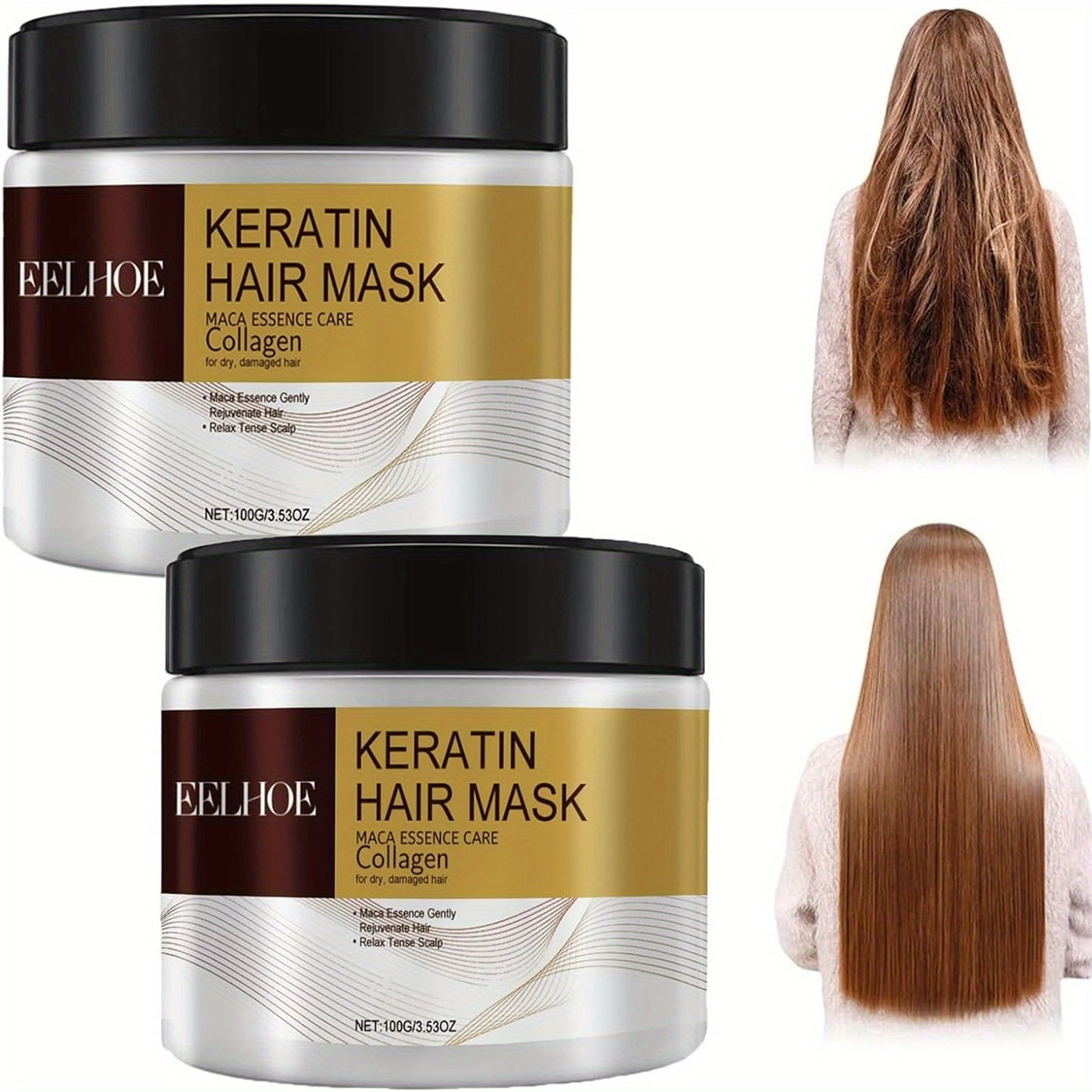 alalar-Pack Keratin Hair Mask with Maca Essence & Collagen-   -كولاجين للشعر-الشعر علاج وإصلاح