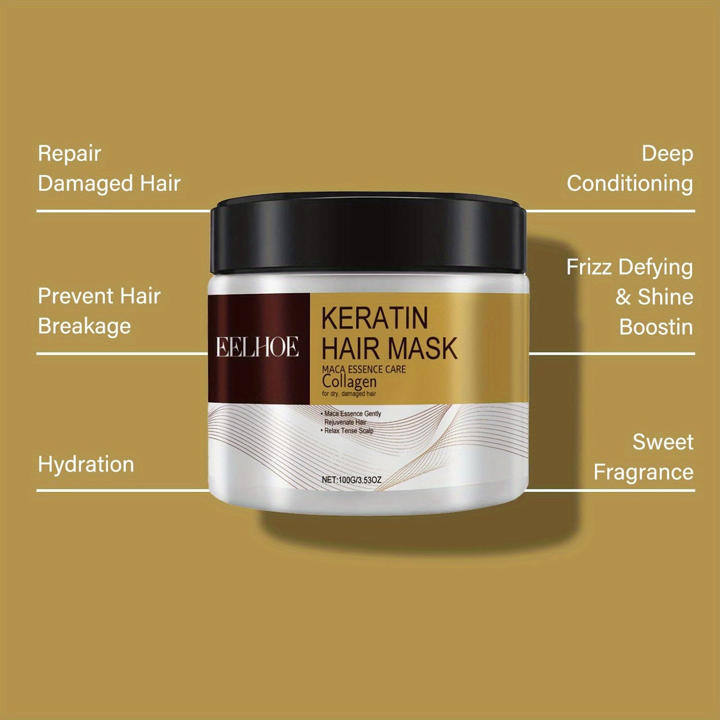 alalar-Pack Keratin Hair Mask with Maca Essence & Collagen-   -كولاجين للشعر-الشعر علاج وإصلاح